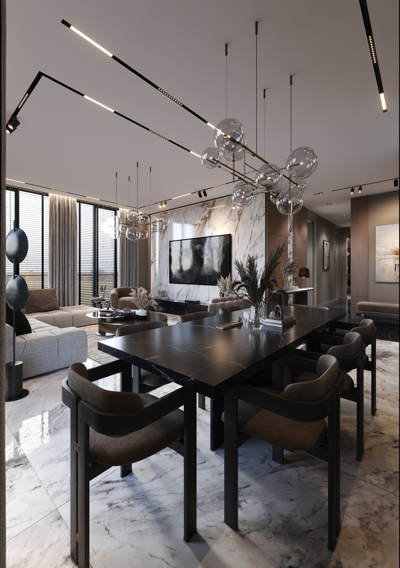 ZenGyo Rezidans Salon - İç Mekân Görselleştirme